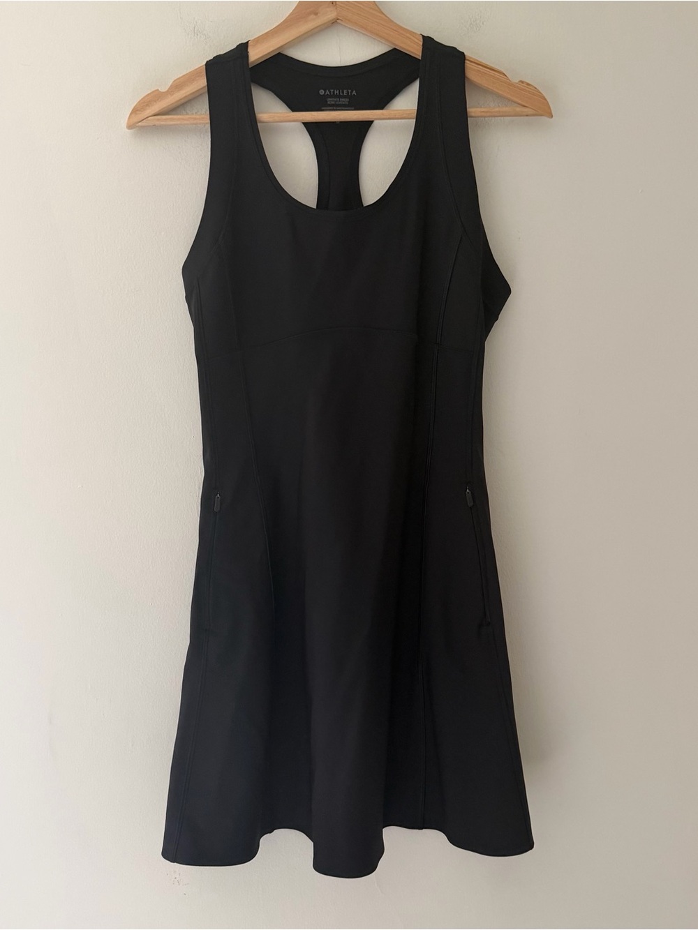 Athleta Levitate Dress Black Racerback Active Tennis Golf Size Medium